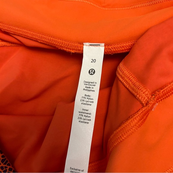 Lululemon Invigorate High Rise Crop 23" Crackle Glaze Vintage Orange Size 18 - Picture 7 of 10